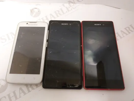 LOT OF 3 ITEMS INCLUDING LENOVO SMARTPHONE, SONY XPERIA SMARTPHONES