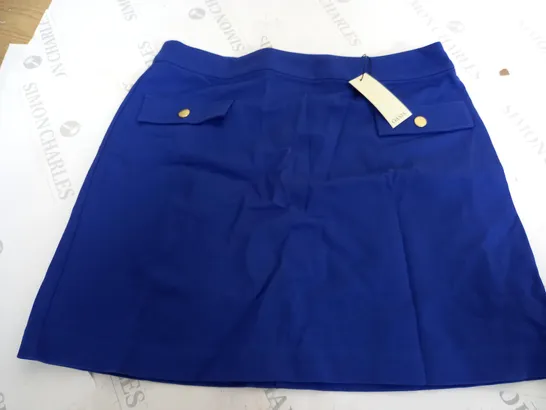 OASIS PREMIUM POCKET DETAIL MINI SKIRT IN COBALT - SMALL