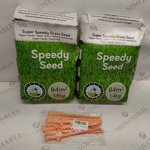 BOX OF 2X PRONTO SEED SUPER SEEDY GRASS SEED, 1X PACK OF BRAND NEW HEN PARTY STRAWS 
