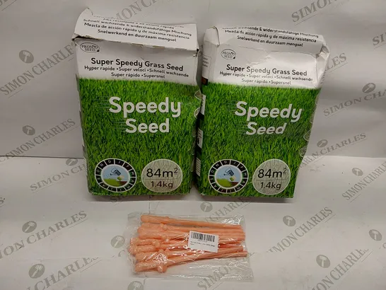 BOX OF 2X PRONTO SEED SUPER SEEDY GRASS SEED, 1X PACK OF BRAND NEW HEN PARTY STRAWS 