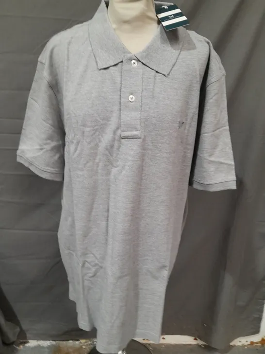 CREW CLOTHING MELBURY POLO SHIRT IN GREY - XXXL