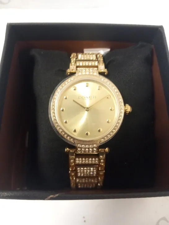 BOXED COACH LADIES CARY CRYSTAL WRIST WATCH