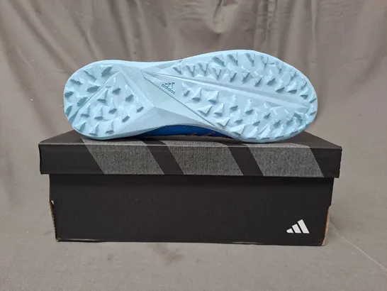 BOXED PAIR OF ADIDAS PREDATOR ACCURACY.3 LL TF SHOES IN BLUE/WHITE UK SIZE 4