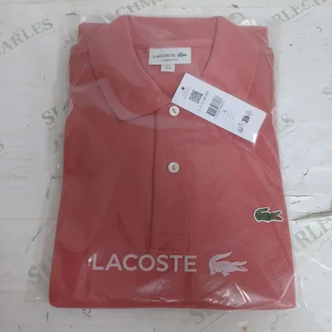 SEALED LACOSTE SALMON PINK POLO SHIRT - US MEDIUM