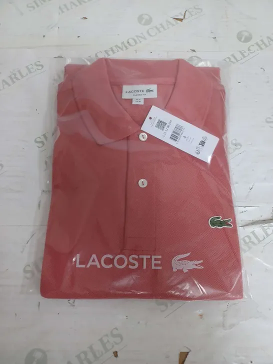 SEALED LACOSTE SALMON PINK POLO SHIRT - US MEDIUM