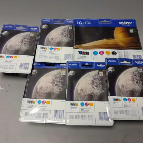 6 PACKAGED BROTHER PRINTER INKS TO INCLUDE 5 LC1000 CMY, 1 LC110 CMYB