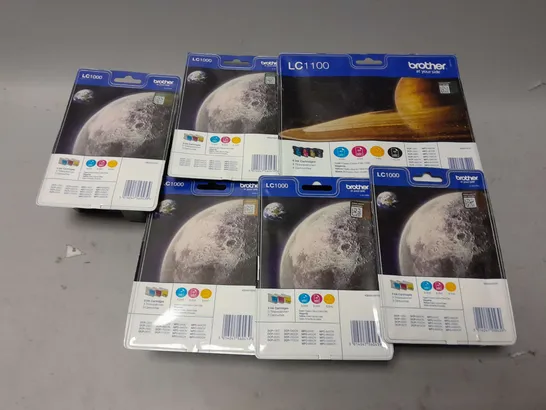 6 PACKAGED BROTHER PRINTER INKS TO INCLUDE 5 LC1000 CMY, 1 LC110 CMYB