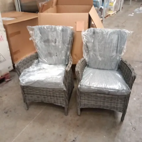 BOXED 2X ROUND BACK DINING CHAIR GREY 