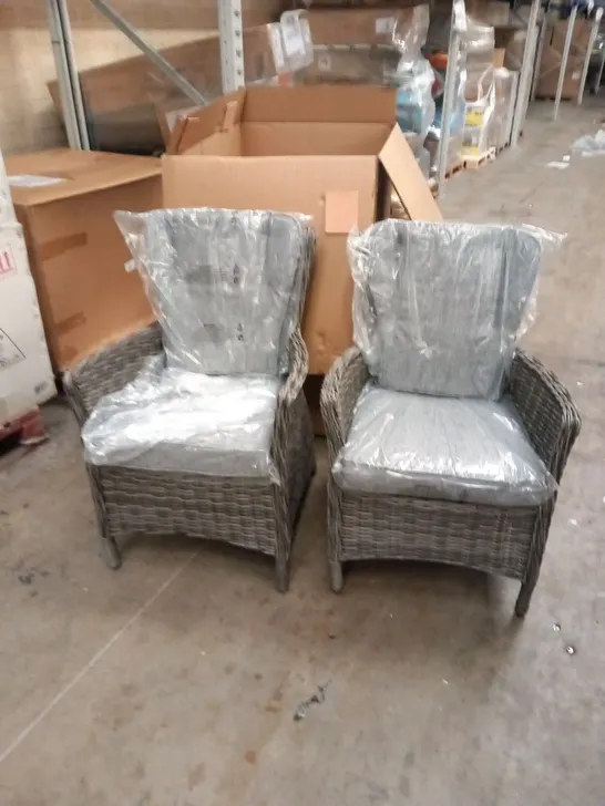 BOXED 2X ROUND BACK DINING CHAIR GREY 