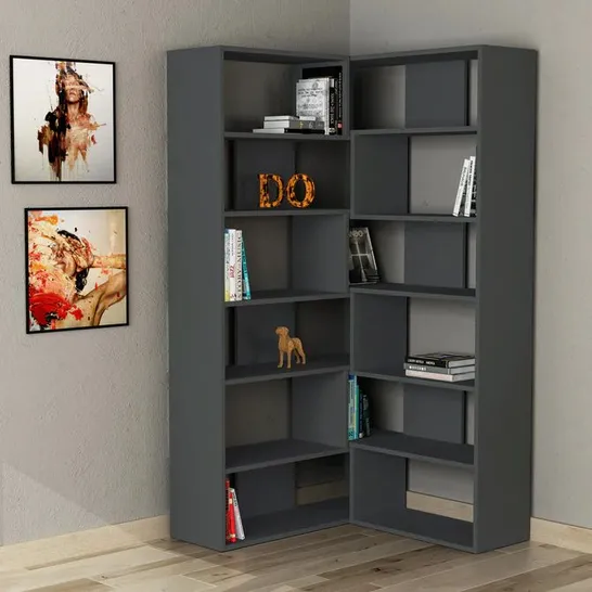 BOXED MOLLY MODERN CORNER MULTIPURPOSE BOOKCASE DISPLAY UNIT NO.4 TALL 179 CM (2 BOXES)