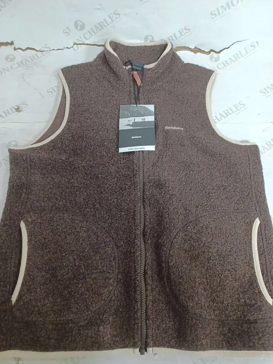 FINISTERRE HEGAN FLEECE GILET IN BROWN - SIZE 10