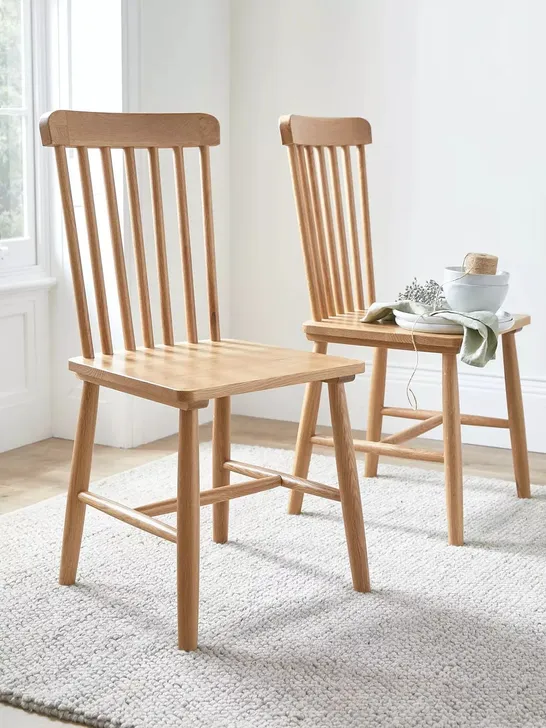 BRAND NEW BOXED PAIR OF CAMBORNE DINING CHAIRS - FSC® CERTIFIED - OAK RRP £259