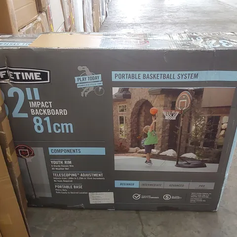 BOXED ADJUSTABLE PORTABLE FULL-SIZE BASKETBALL HOOP (1 BOX)