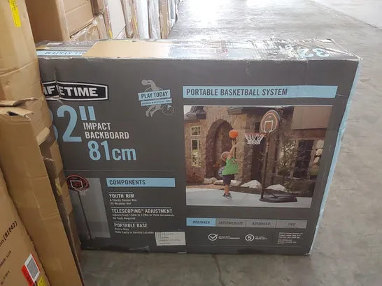 BOXED ADJUSTABLE PORTABLE FULL-SIZE BASKETBALL HOOP (1 BOX)