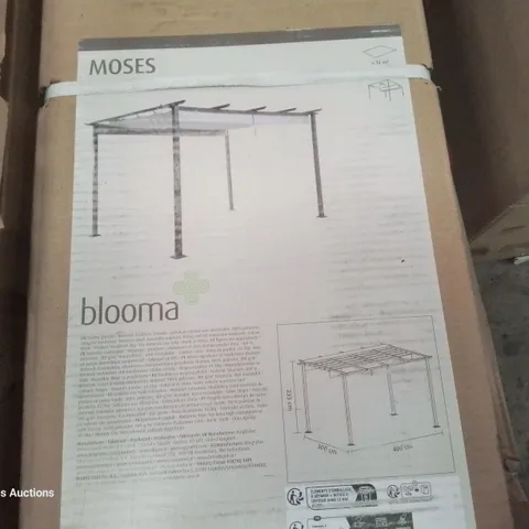 BOXED BLOOMA MOSES 4 × 3M SLIDING FABRIC ROOF GAZEBO