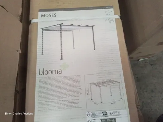 BOXED BLOOMA MOSES 4 × 3M SLIDING FABRIC ROOF GAZEBO