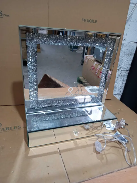 JULIEN MACDONALD LIGHT UP ENCAPSULATED CRYSTAL DRESSING TABLE MIRROR