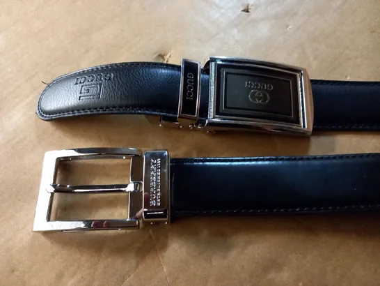 LOT OF 2 DESIGNER BLACK METAL BELTS