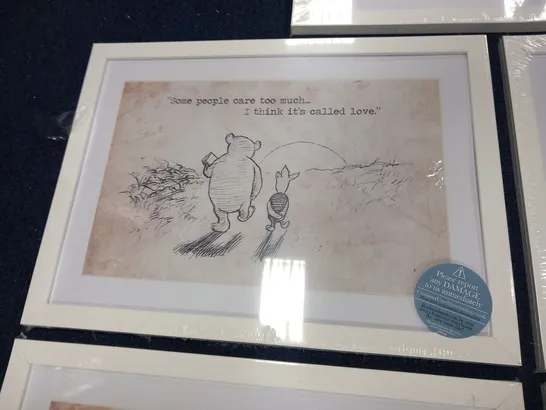 5 ASSORTED FRAMED WINNIE THE POOH THEMED PRINTS