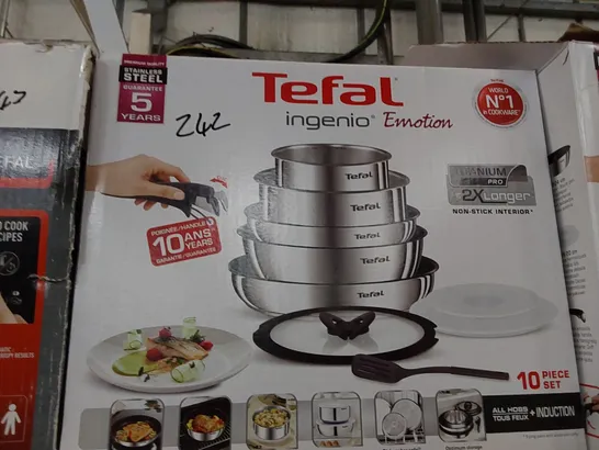 BOXED TEFAL INGENIO EMOTION STAINLESS STEEL 10 PIECE SET