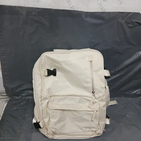 UNBRANDED CREAM TRAVEL PACK WITH CHARGER ACCESS 