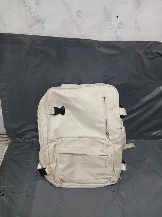 UNBRANDED CREAM TRAVEL PACK WITH CHARGER ACCESS 