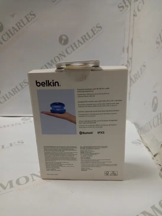 BELKIN SOUNDFORM NANO KIDS WIRELESS EARPHONES - BLUE RRP £29