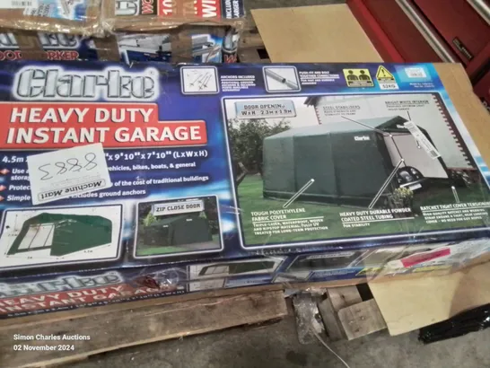 BOXED CLARKE HEAVY DUTY INSTANT GARAGE 