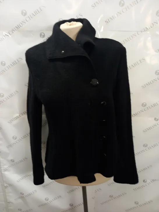 JOYCE RIDINGS BUTTON FRONT BLACK JACKET - SIZE UNSPECIFIED