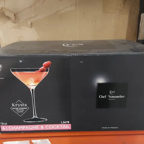 BOXED 5X CHEF & SOMMELIER 210ML CHAMPAGNE & COCKTAIL GLASSES (1 BOX)