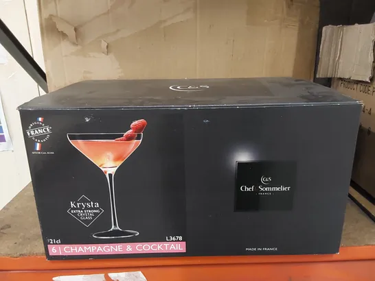 BOXED 5X CHEF & SOMMELIER 210ML CHAMPAGNE & COCKTAIL GLASSES (1 BOX)