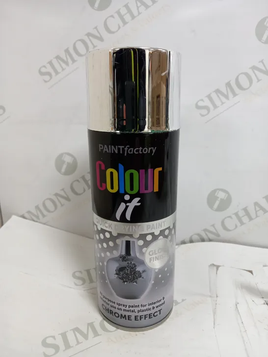 BOX OF 12 PAINT FACTORY COLOUR IT CHROME EFFECT SPRAY PAINT