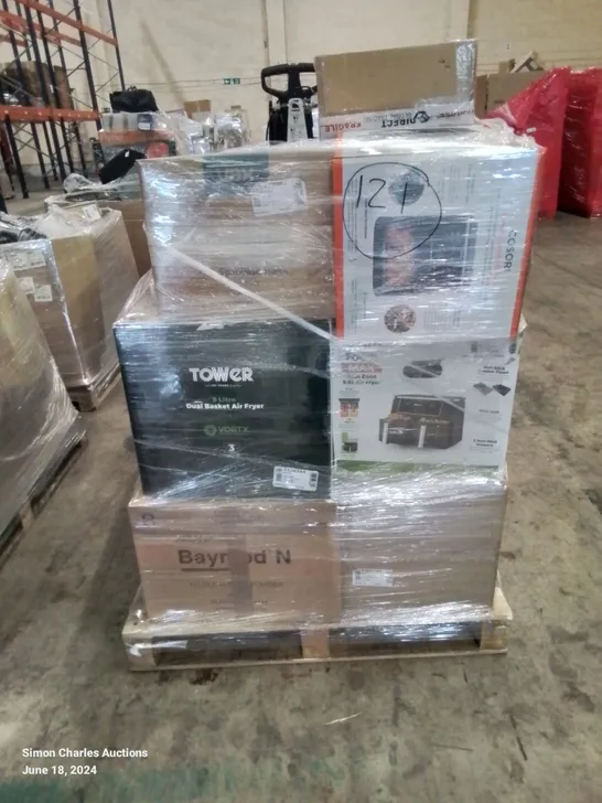 PALLET OF APPROXIMATELY 21 UNPROCESSED RAW RETURN HOUSEHOLD AND ELECTRICAL GOODS TO INCLUDE;