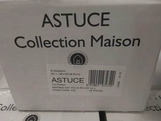 PALLET TO CONTAIN APPROX 96 X CARTONS OF JOHNSON ASTUCE COL.MAISON MAT ROUG ROUGE WALL TILES - 25 TILES PER CARTON // SIZE: 197 X 197 X 6.5mm