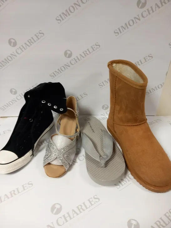 APPROXIMATELY 11 PAIRS OF ASSORTED FOOTWEAR TO INCLUDE; PRIMARK, YUANBU AND NEW LOOK