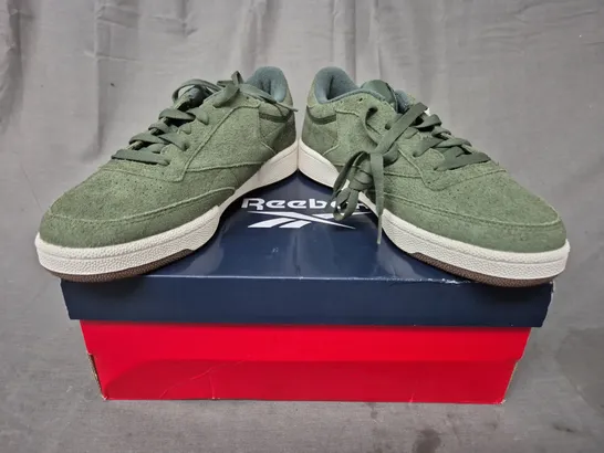 BOXED PAIR OF REEBOK CLUB C 85 SHOES IN GREEN UK SIZE 7.5