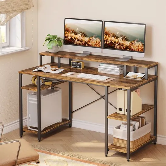 KINSLEE COMPUTER DESK DARK BROWN OAK