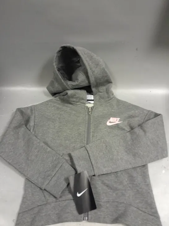 NIKE CHILDRENS ZIP UP FLEECE IN CARBON HEATHER - 6-7YRS 