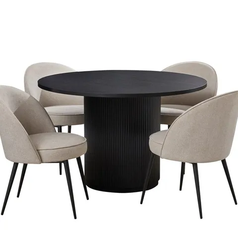 BOXED CARINA ROUND DINING TABLE & 4 CHAIRS (4 BOXES)