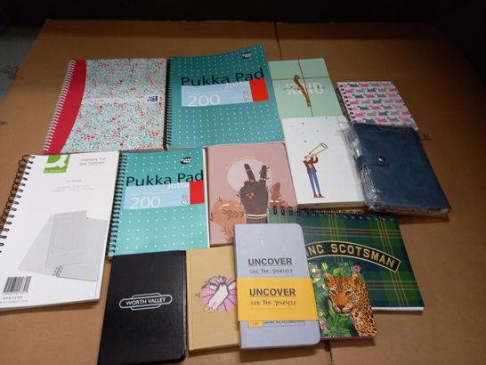 LOT OF 14 ASSORTED NOTEPADS AND PLANNERS
