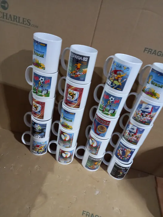 LOT OF 20 CERAMIC HISTORIC FIFA WORLD MUGS 