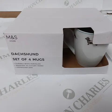 M&S DACHSUND SET OF 4 MUGS 