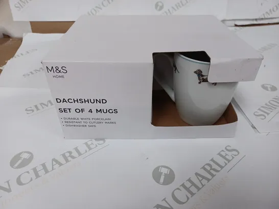 M&S DACHSUND SET OF 4 MUGS 