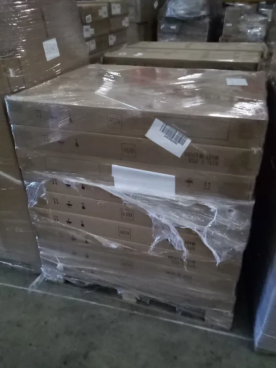 PALLET OF APPROXIMATELY 18 BOXED L-SHAPED COMPUTER DESKS 