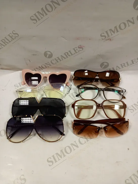 BOX OF APPROXIMATELY 15 ASSORTED PRESCRIPTION/SUNGLASSES IN VARIOUS STYLES AND FRAMES 