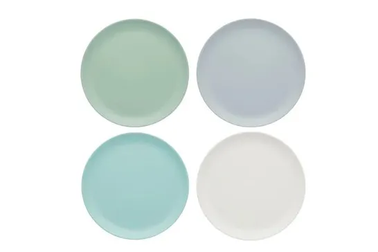 BOXED COLOURWORKS CLASSICS SALAD AND SNACK MELAMINE PLATES (SET OF 4)