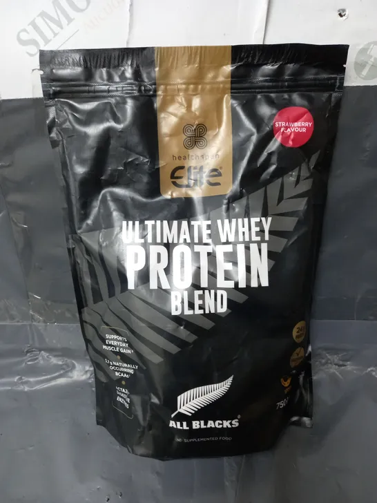 SEALED HEALTHSPAN ELITE ULTIMATE WHEY PROTEIN BLEND IN STRAWBERRY 750G