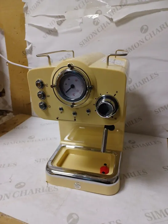 SWAN RETRO PUMP ESPRESSO COFFEE MACHINE - CREAM