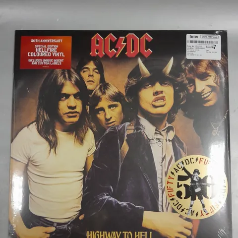 SEALED AC/DC HIGHWAY TO HELL 50TH ANNIVERSARY SPECIAL EDITION HELLFIRE COLOURED VINYL 