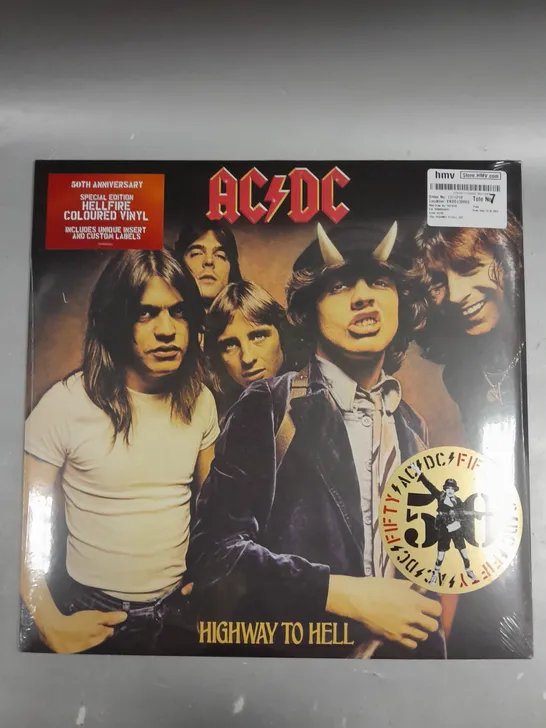 SEALED AC/DC HIGHWAY TO HELL 50TH ANNIVERSARY SPECIAL EDITION HELLFIRE COLOURED VINYL 